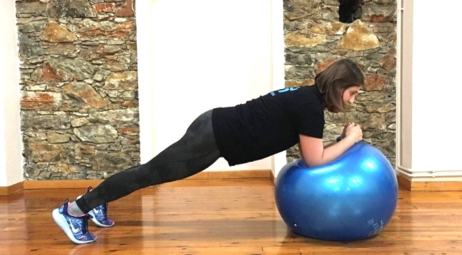plank on the fitball