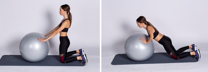 fitball push ups