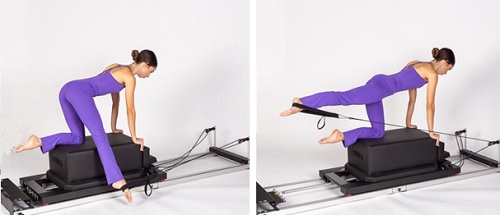 Pilates@home using a home reformer: feet pulling straps - AthensTrainers®